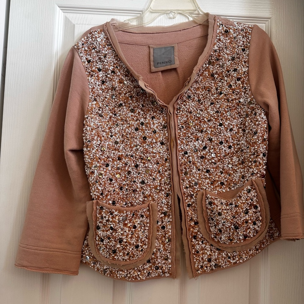 Pinko Women's Sequin Blazer - Tan